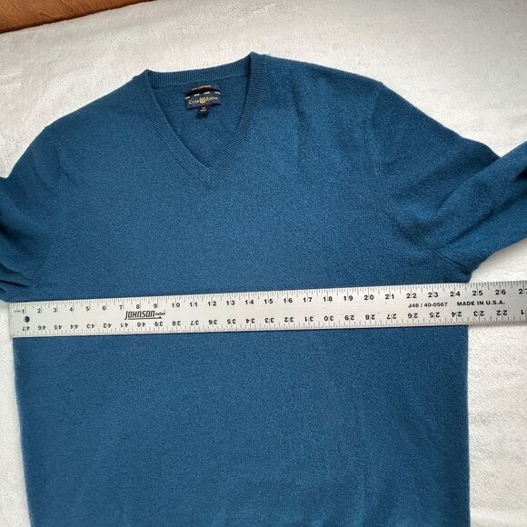 Club Room Mens XL Blue 100% Cashmere V-Neck Sweater Pullover Lightweight Casual - Picture 6 of 7